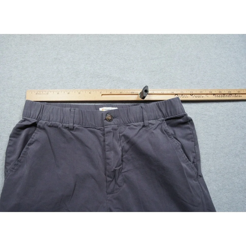 Marine Layer Pants Mens Small Gray Chino Slim Straight Fit Elastic Waist Casual
